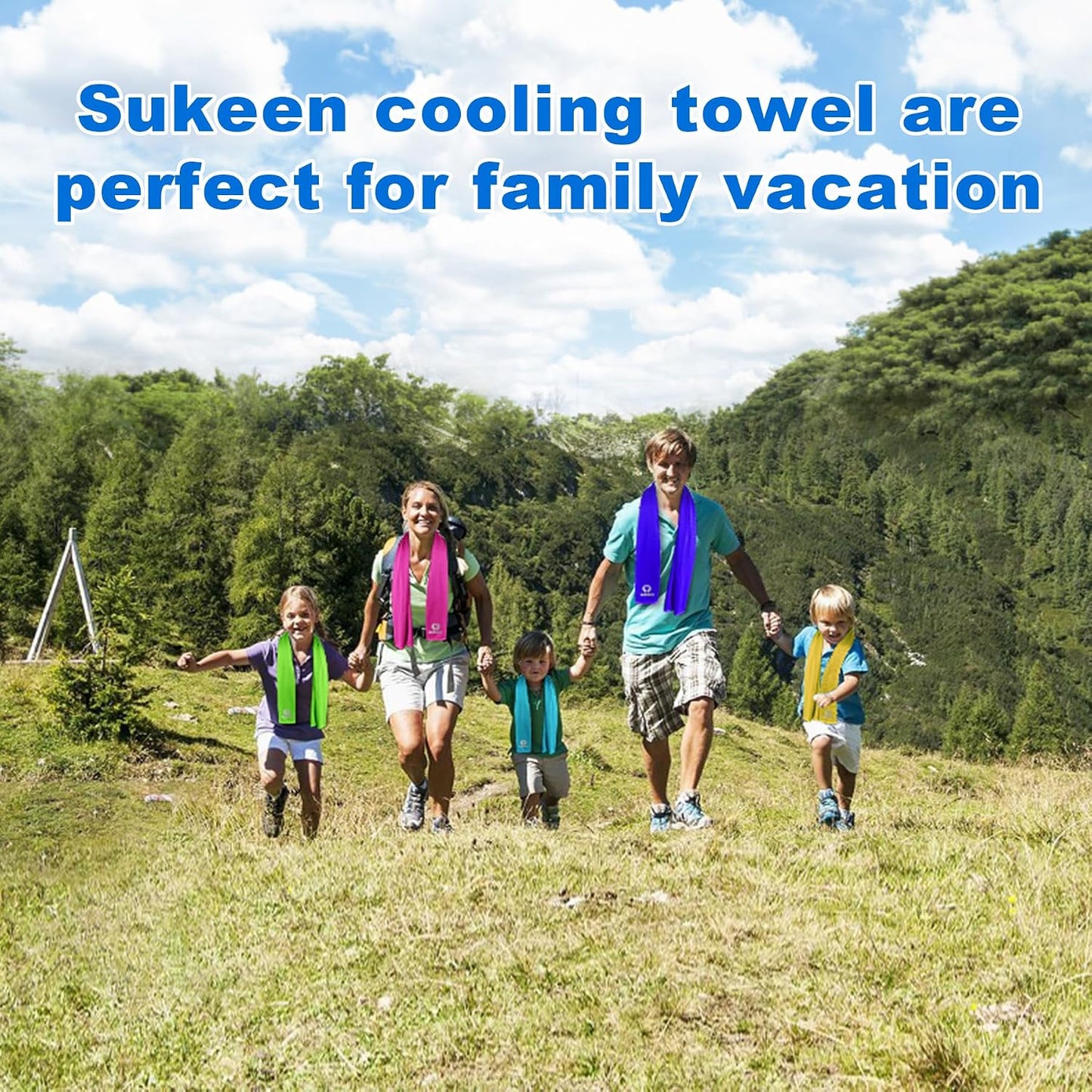 Sukeen 4 Pack Cooling Towels (40"x12"), Cooling Neck Wraps, Ice Towel, Soft Breathable Chilly Towel,Microfiber Towel for Yoga,Sport,Running,Gym,Workout,Camping,Fitness,Workout & More Activities
