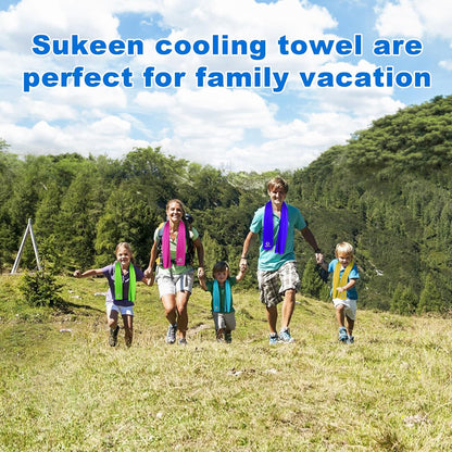 Sukeen 4 Pack Cooling Towels (40"x12"), Cooling Neck Wraps, Ice Towel, Soft Breathable Chilly Towel,Microfiber Towel for Yoga,Sport,Running,Gym,Workout,Camping,Fitness,Workout & More Activities