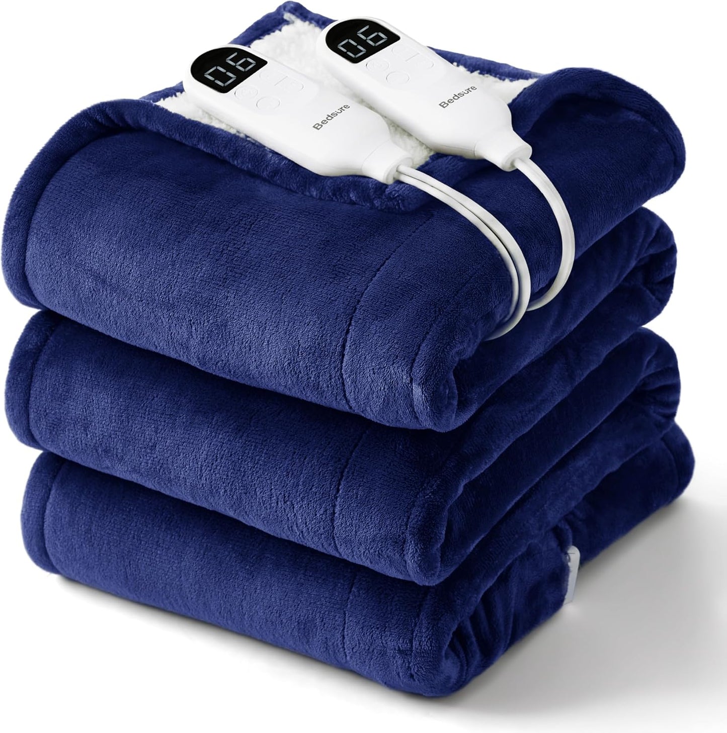 Bedsure Heated Blanket Throw Blanket with Preheat Function - Fast Heating Electric Blanket, Soft Flannel Throw with 6 Time Settings(Up to 10H), 6 Heating Settings, Gifts for Grandma (50"x60", Cream)