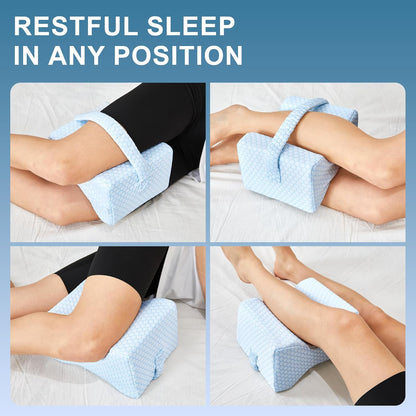 UJPFEO Knee Pillow for Side Sleepers, Leg Pillow for Sciatica, Back, HIPS, Knees, Joints Pain Relief,Pillows for Between Legs While Sleeping Spine Alignment Support & Relieves Pressure