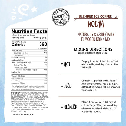 Big Train Spiced Chai Tea Latte Beverage Mix, 2.9 oz Packets (Pack of 12)