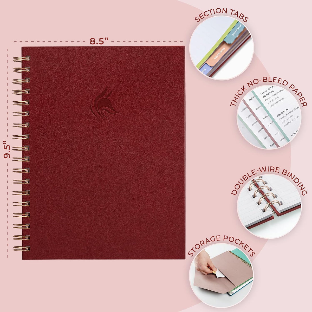 Clever Fox When I Die Organizer Binder Planner, Folders, 8.5x9.5 Smoke Blue