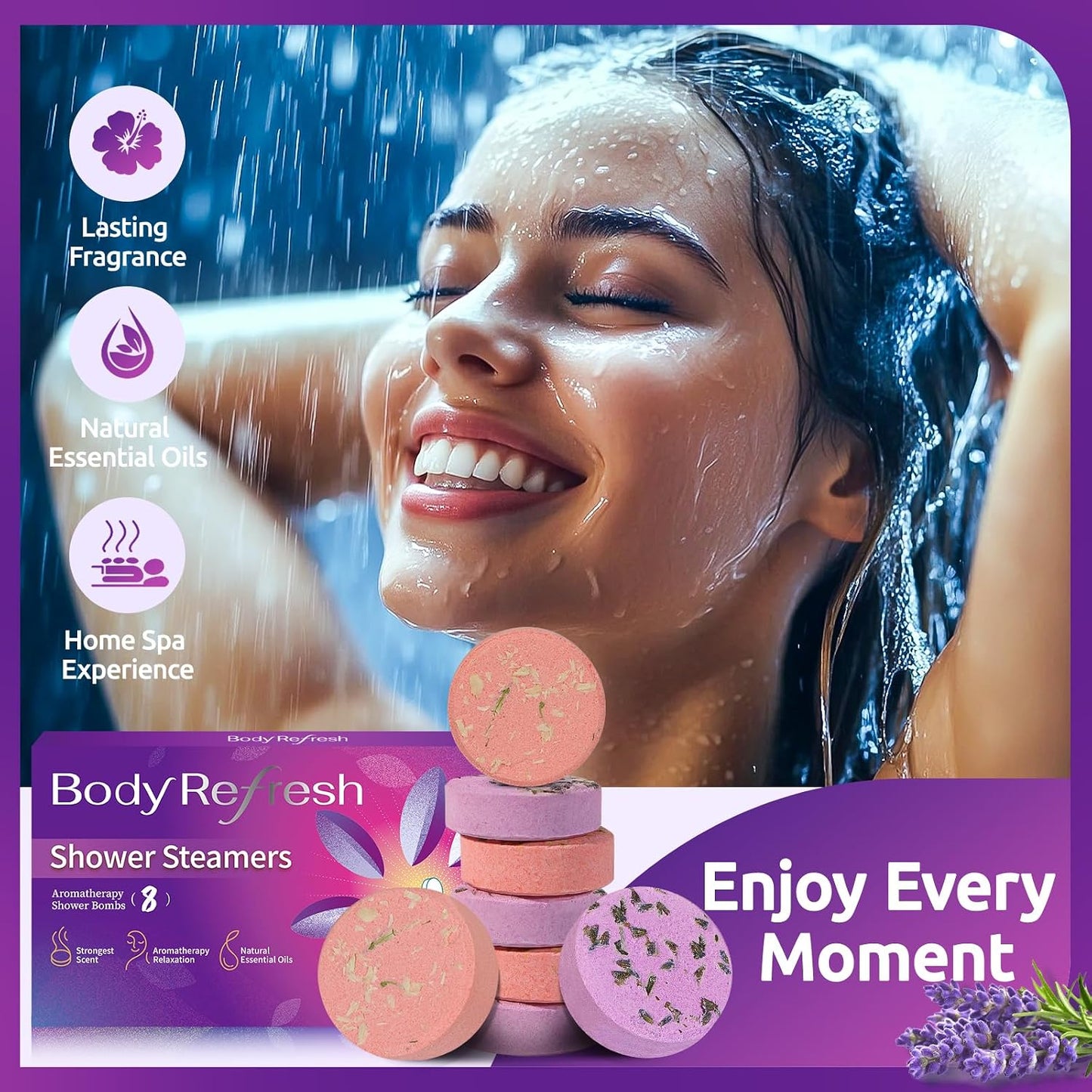 Shower Steamers Aromatherapy-8 Pack Shower Bombs with Essential Oils, Mothers Day Gifts for Mom Wife, Birthday Gifts for Women Self Care Relaxation Home SPA Teacher Appreciation Gift (Green)