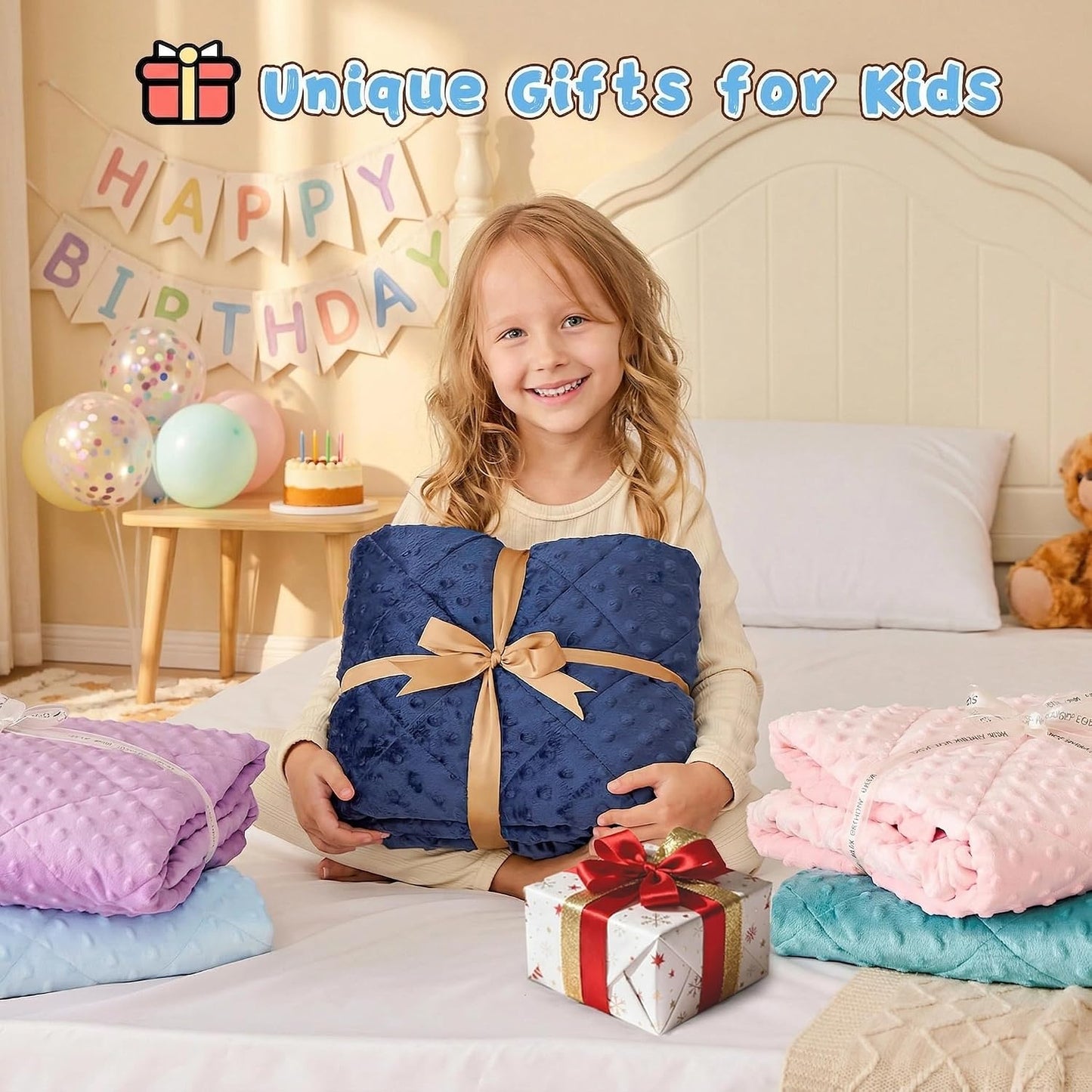yescool Weighted Lap Pad 2 lb Blue Small Lap Blanket, Weighted Lap Blanket Cooling Heating Weighted Throw Blankets, Minky Blankets Gifts for Travel Outdoor Indoor, 20 * 30in