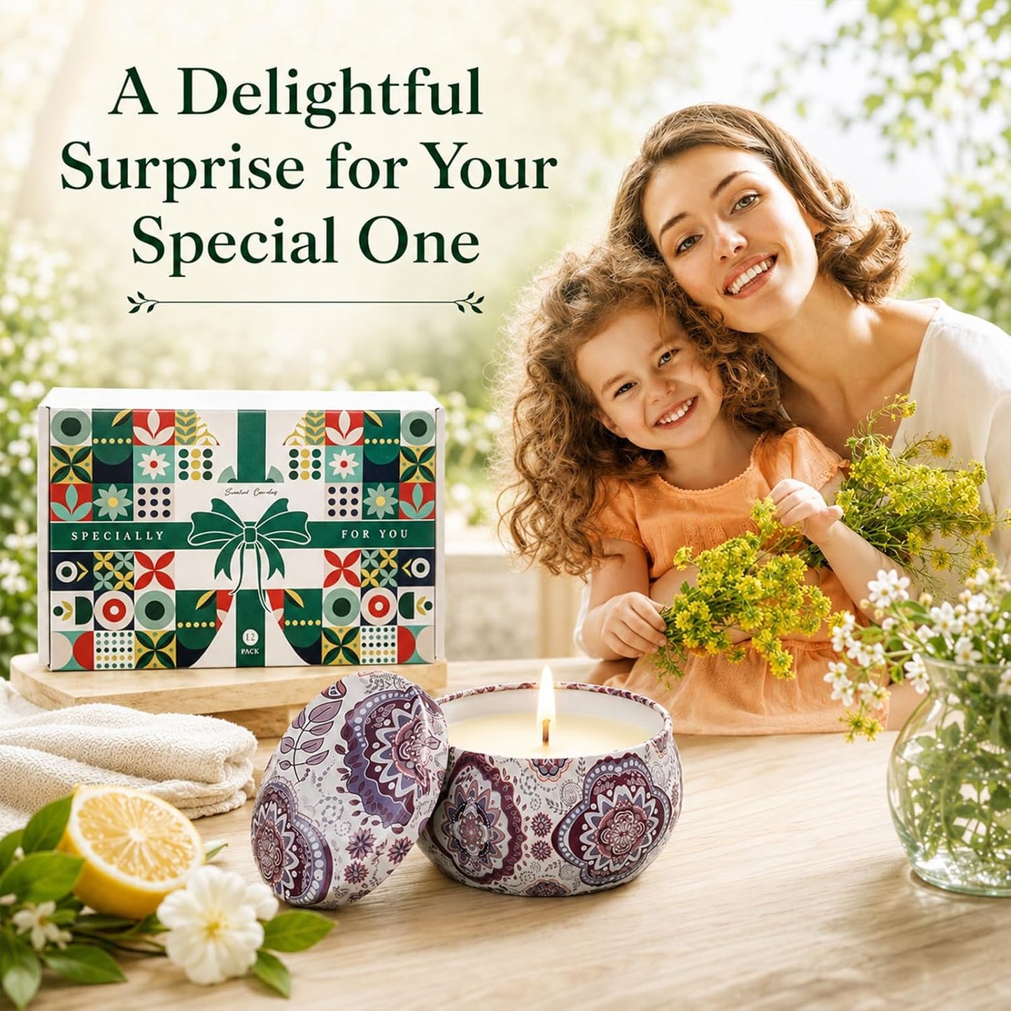 Scented Candles Gift Set, 12 Pack Soy Wax Candles for Home, 12 Scents, Aromatherapy Travel Tins with Gift Box for Women, Birthday, Housewarming, Relaxation
