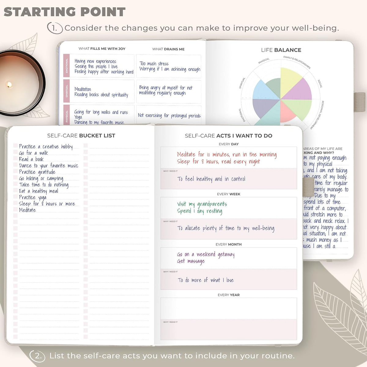 Clever Fox Self-Care Journal for Women, Daily Planner 5.8x8.3 Aquamarine