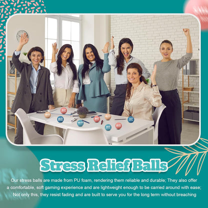 Liliful 100 Pcs Motivational Stress Balls Bulk Inspirational Squeeze Balls for Adults Anxiety Relief Fidget Toys Office Employee Gifts Classroom Rewards 2.2 Inch (Bright Colors)