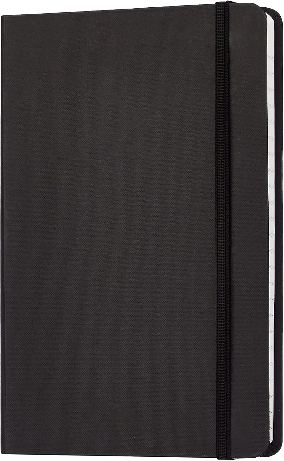 Amazon Basics Classic Lined Writing Notebook for Note Taking and Journaling, Hardcover with Elastic Closure, 240 Pages, 5" x 8.25", Black