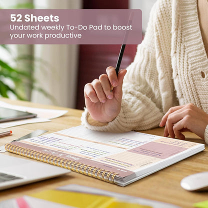 Weekly To Do List Notepad with 52 Undated Sheets（8.5"×11"）- Undated Weekly Planner Notepad for Office Desk Accessories and Supplies - Sunshine Petal
