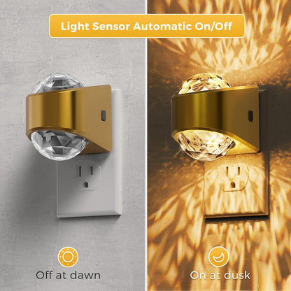 L LOHAS LED Night Light,Projector Night Light with Dusk to Dawn Sensor,3000K Soft White, Brightness Adjustable,Plug in Nightlight for Bathroom,Bedroom,Hallway,Party,Home Decor