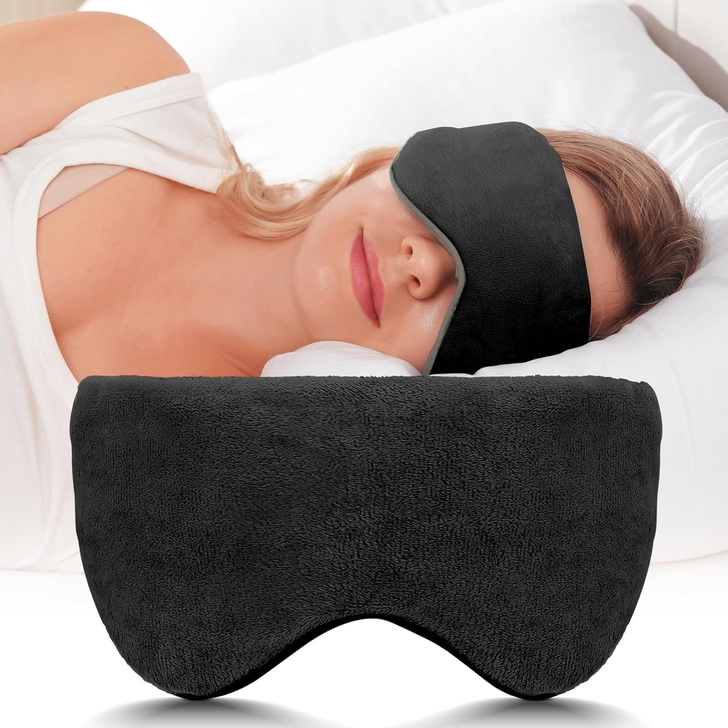 Mr. Sandman Weighted Eye Mask for Sleeping, Blackout Sleep Mask, Reversible Cool & Cozy Compress for Dry Eyes, Headache Migraine Relief, Eye Cover for Travel, Gifts for Women & Men, 0.5 lb, Grey