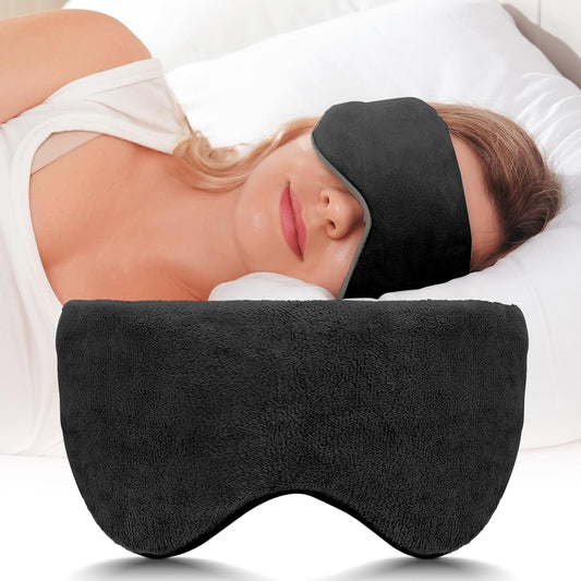 Mr. Sandman Weighted Eye Mask for Sleeping, Blackout Sleep Mask, Reversible Cool & Cozy Compress for Dry Eyes, Headache Migraine Relief, Eye Cover for Travel, Gifts for Women & Men, 0.5 lb, Grey