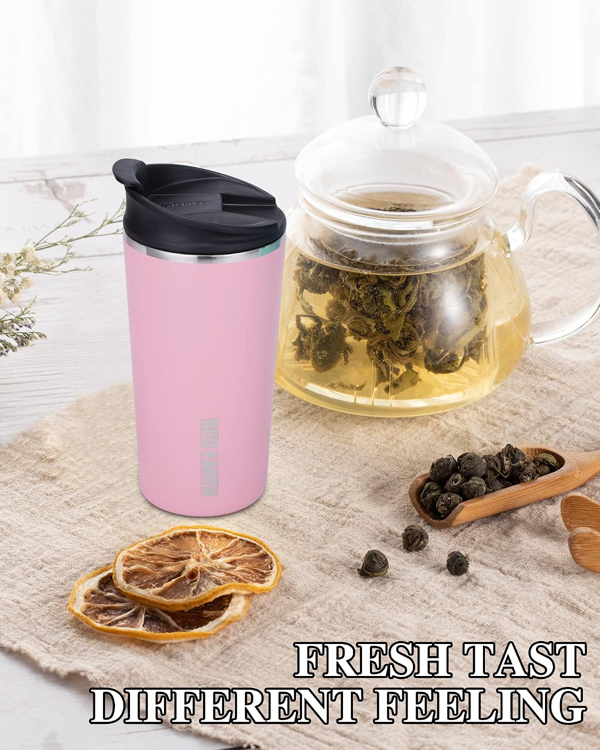 GiNT 17oz Travel Tea Mug with Infuser, 2 Lids. Vacuum Insulated 316 Stainless Steel Coffee Mug. Dishwasher Safe Tea Cup with Strainer for Hot & Cold Brew Coffee. Mothers Day Gifts for Mom (Green)