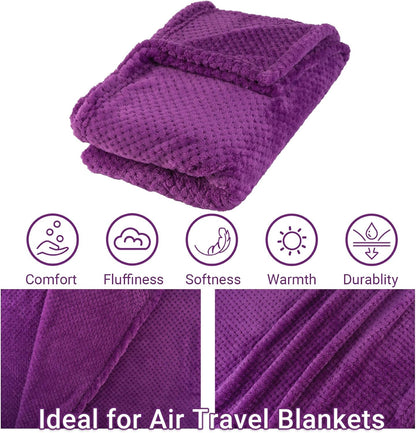 Compact Travel Blanket for Airplane, Premium Soft 2-in-1 Blanket with Pillowcase and Carry Bag, Lightweight Travel Essentials with Luggage Sleeve and Backpack Clip, Mint Green