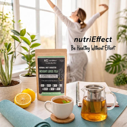 NutriEffect 7-Herb Herbal Tea Blend – Up to 100 Cups | 250g (8.8 oz) Loose Leaf Tea – Rooibos, Yerba Mate & Nettle Blend – Smooth & Naturally Refreshing