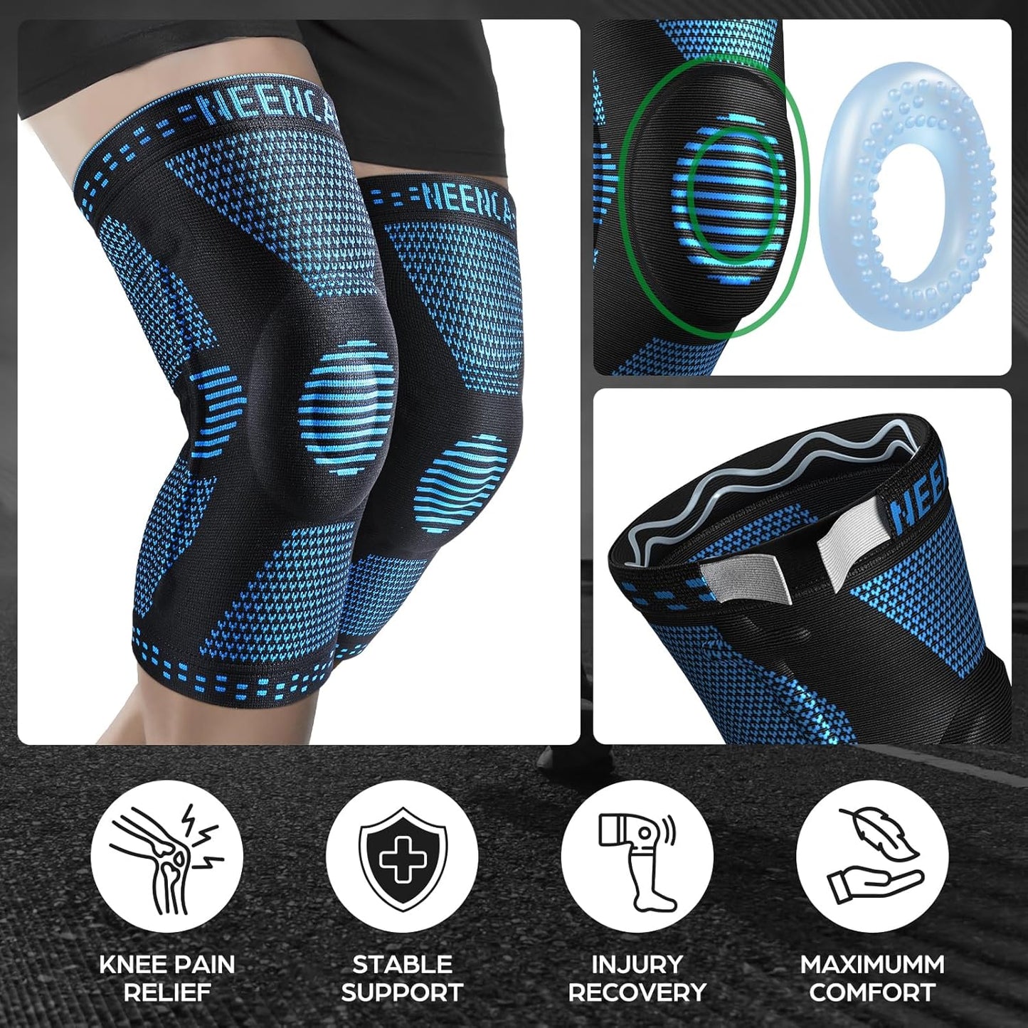 NEENCA Professional Knee Brace, Medical Knee Support for Women & Men Relief