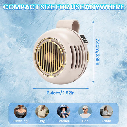 Portable Silent Mini Bladeless Fan Clip On, Adjustable 5 Speeds 360° Rotatable Clip on Fan for Shirt & Waist, USB Rechargeable Small Whirlwind Fans, For Outdoor & Travel & Office (White)