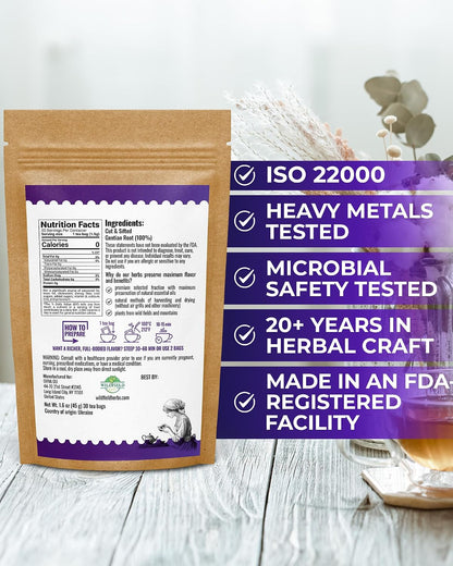 30 Bags Gentian Root Herbal Tea (Gentiana Lutea) - 30 Count 1.5g Bags Dried Gentian Root Herb Tea
