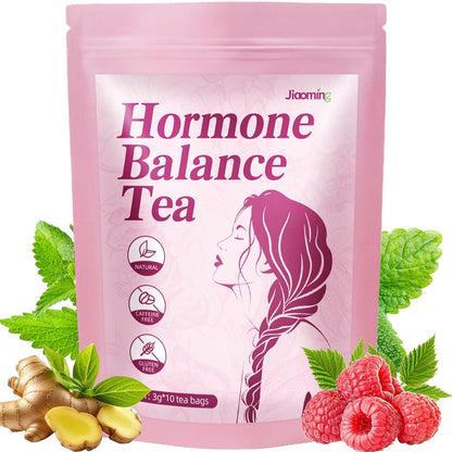 Jiaoming Hormone Balance Herbal Tea for Women Regulate Healthy Cycle, With Natural Peppermint,Ginger,Raspberry,Nettle Leaves, Female Care Support