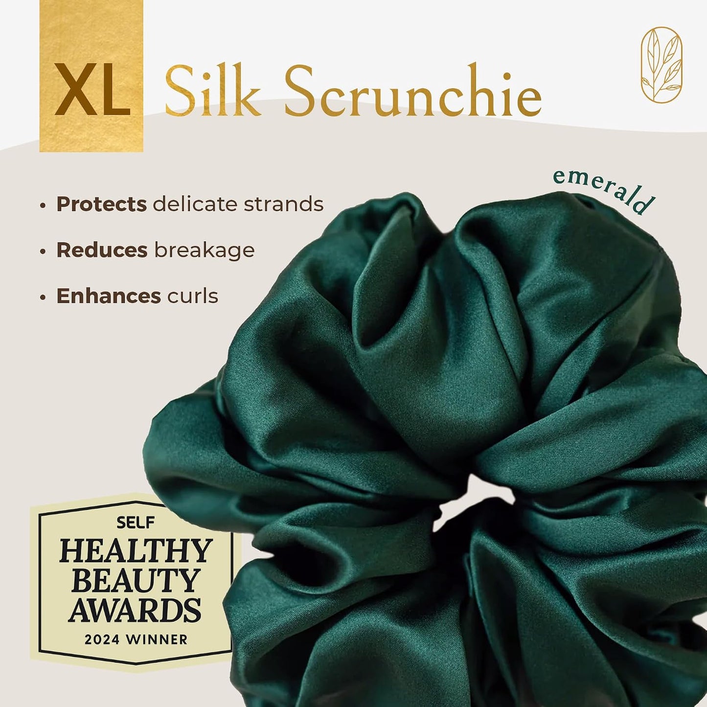 Silk Scrunchies for Women Ponytail Holders – Oversized Mulberry Silk Scrunchies – Extra Large No Damage Hair Ties for Curly, Thick, and Thin - Hair Accessories for Women – Black, XL By Curlfriend