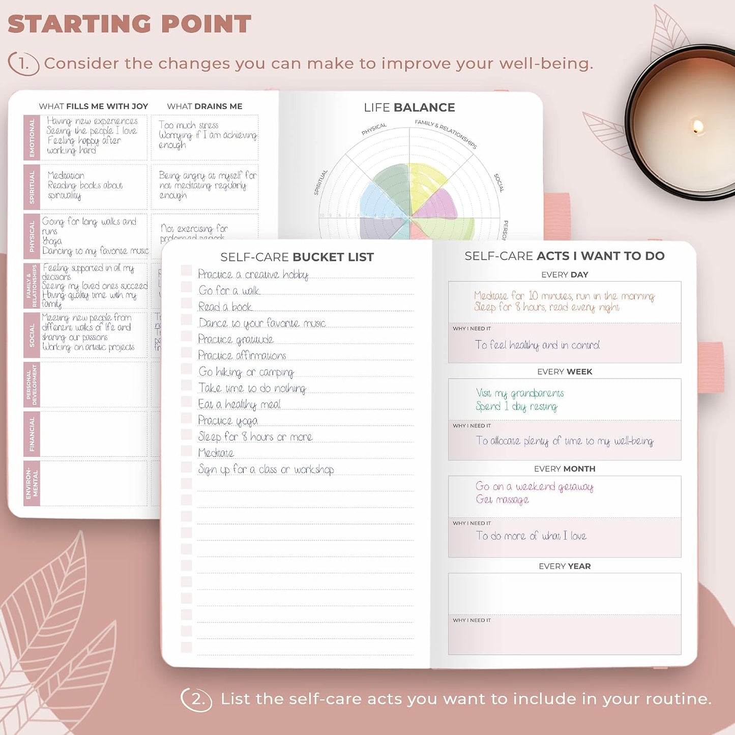 Clever Fox Self-Care Journal – Daily Reflection Notebook – Mental Health & Personal Development Planner, Meditation & Mood Log, A5 (Aquamarine)