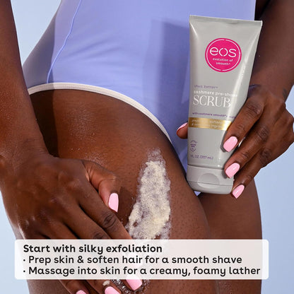 eos Cashmere Skin Collection Pre-Shave Scrub- Vanilla Cashmere, 7 fl oz