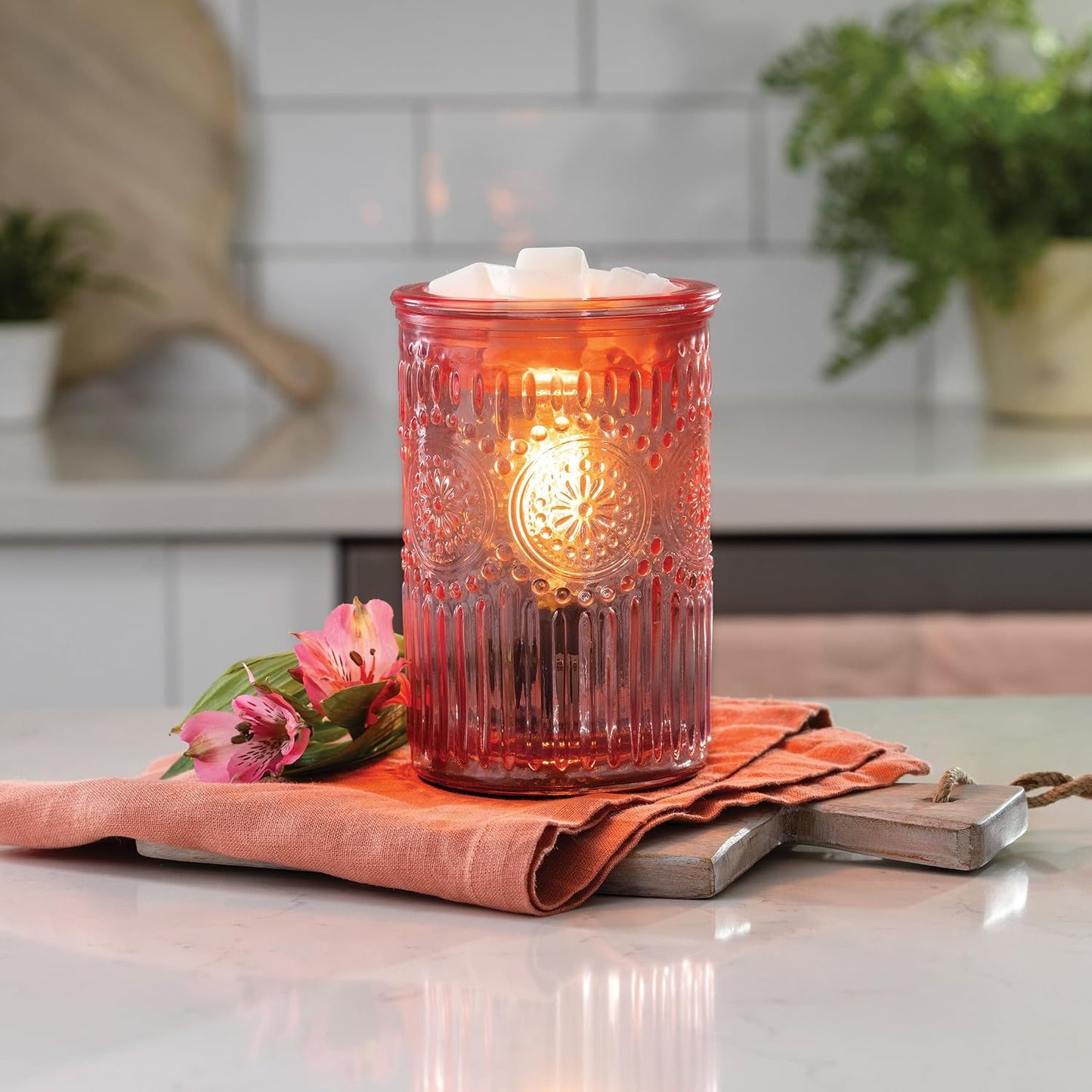 Candle Warmers ETC. Vintage Bulb Illumination Fragrance Warmer- Light-Up Warmer for Warming Scented Candle Wax Melts and Tarts to Freshen Room, Apothecary