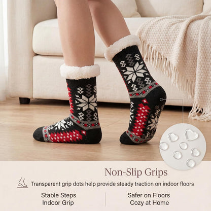 Cozylook Fuzzy Slipper Socks for Women with Grips Warm Cozy Soft Non-Slip Winter Socks Cozy Gift Idea