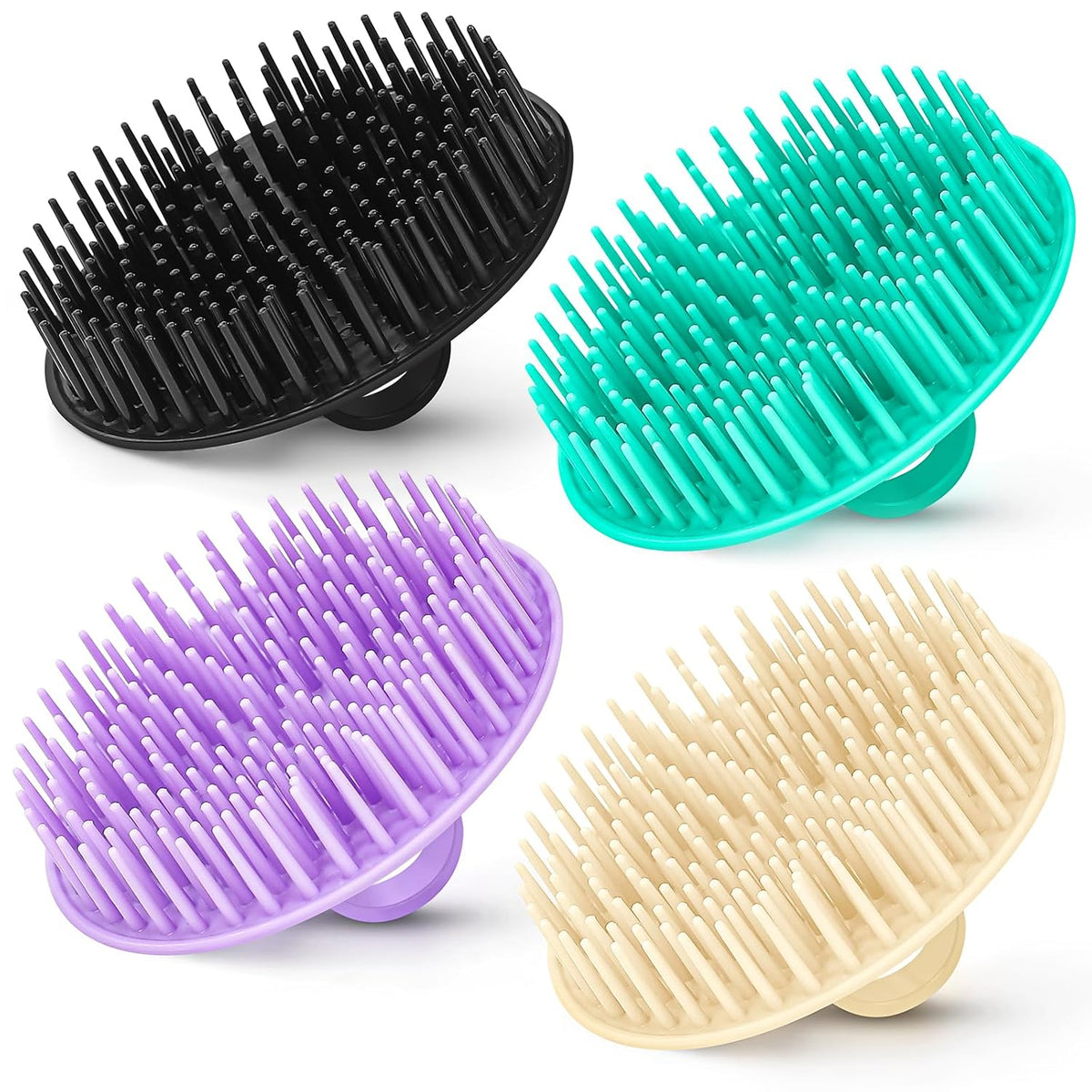 4PCS Hair Scalp Scrubber Massager Brush Head Exfoliator Shower Shampoo Comb
