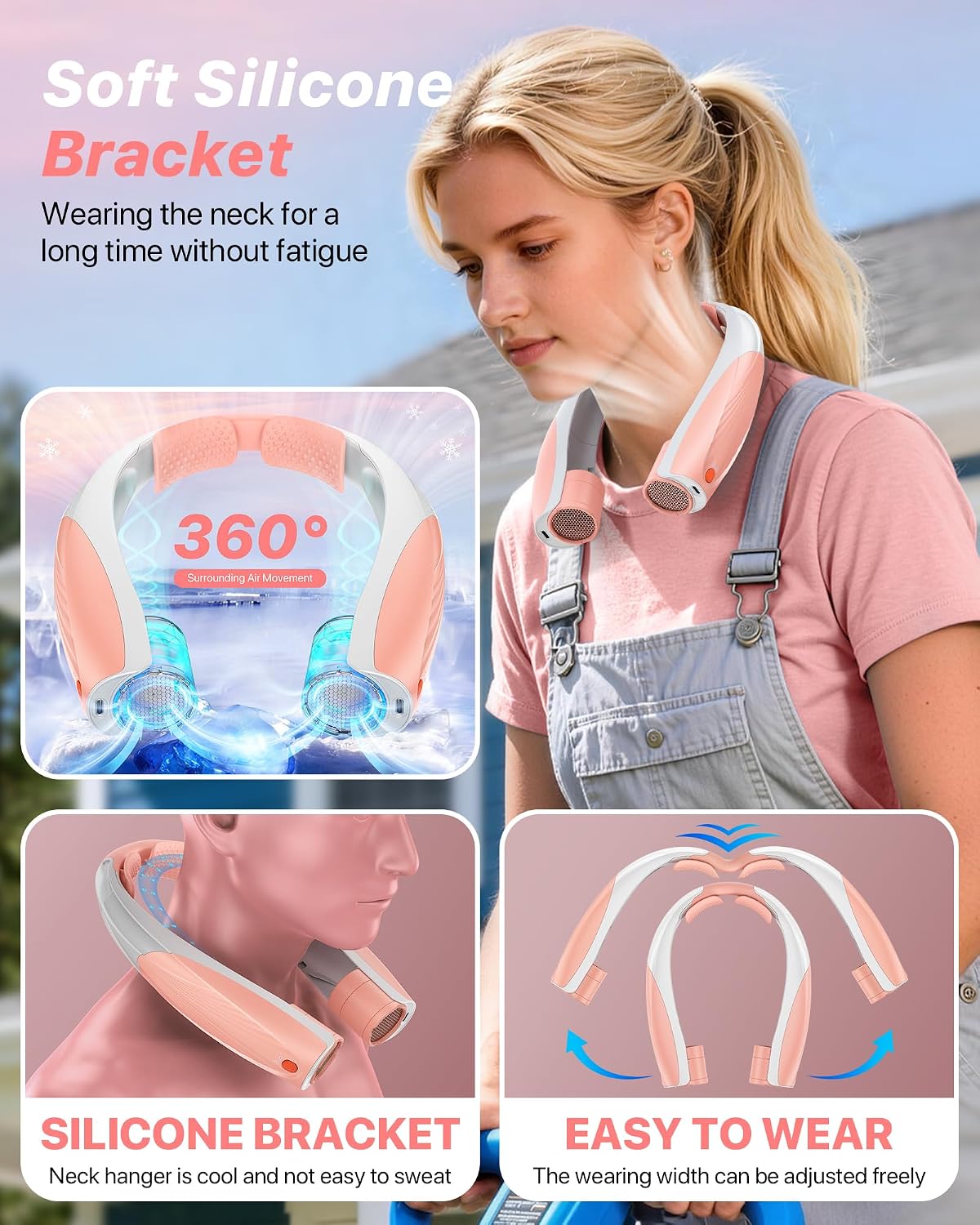 Kesguar Portable Neck Fan, 20H RunTime, 6000mAh Rechargeable