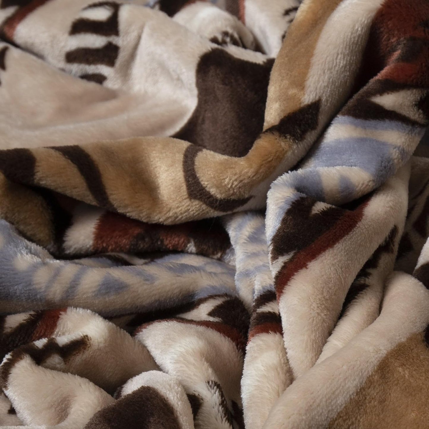 Carstens, Inc. Travel Blanket, Premium Compact 2-in-1 Airplane Blanket/Pillow, Open Sky Blue Aztec