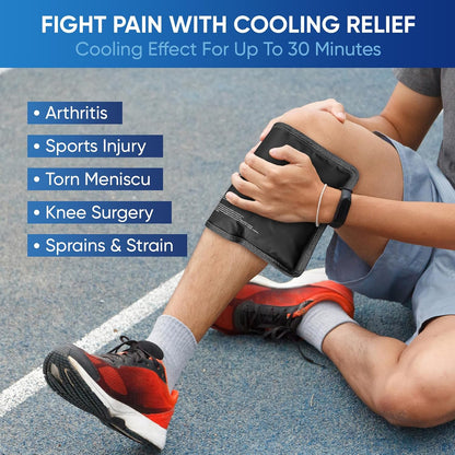 APEXUP Gel Ice Packs for Injuries Reusable, Flexible Double Sided Cold Packs for Injuries, Ice Pack for Knee, Shoulder, Back, Hip, Leg, Arm (Blue, 11.5"x7.5", 1PK)