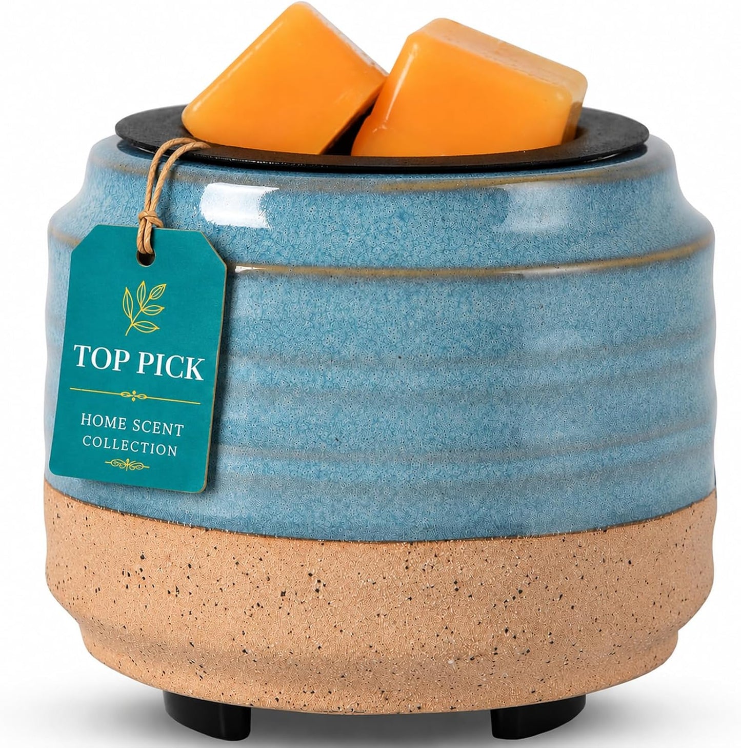 mocosa Ceramic Wax Melt Warmer, 3-in-1 Electric Wax Warmer for Scented Wax Melts, Flameless Candle Wax Burner for Home Fragrance, Bedroom Bathroom Office Decor, Gifts for Women Mom(Beige-Granular)