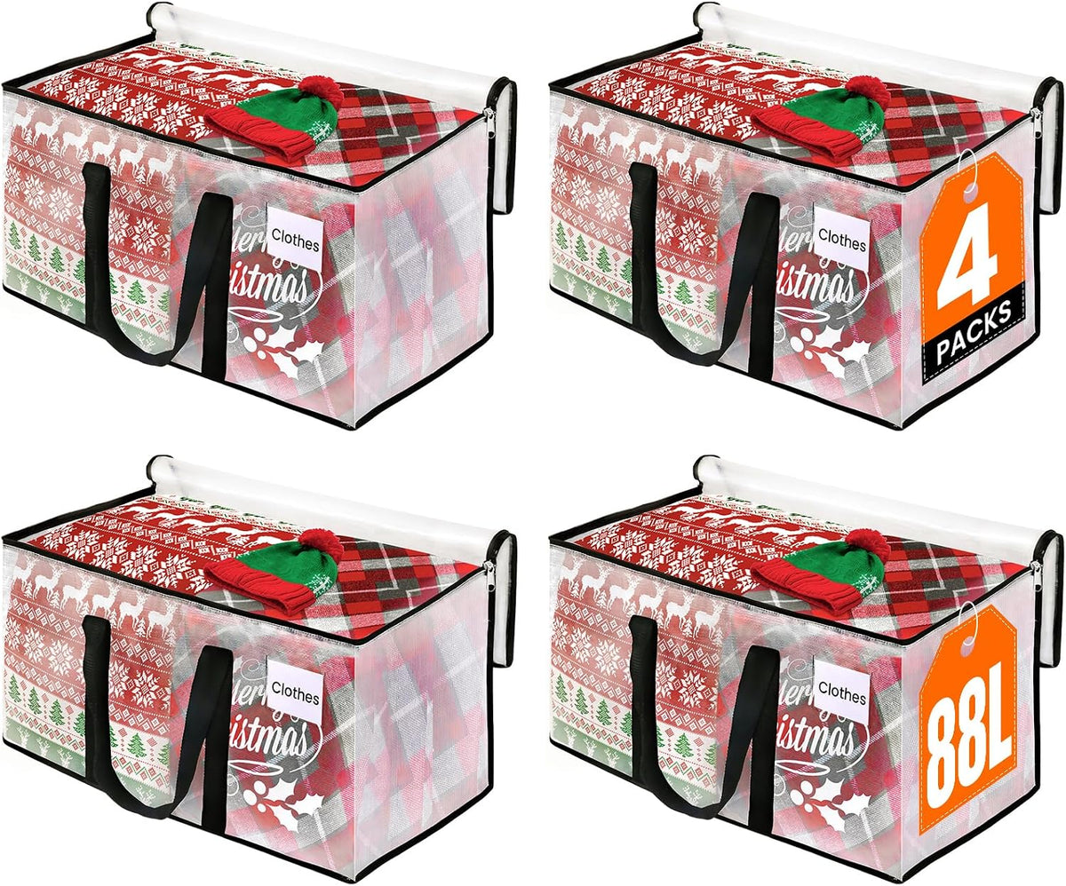 RoomHacks Moving Bags, Heavy Duty Large Storage Bags, 88L, Clear