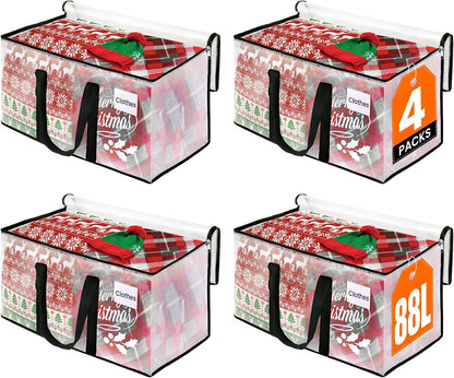 RoomHacks Moving Bags, Heavy Duty Large Storage Bags, 88L, Clear