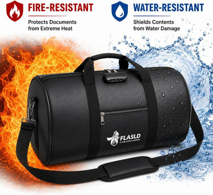 FLASLD Large Fireproof Document Bags, 24x12x12” Waterproof Storage Firesafe Bag, Fireproof Folder Safe Box for Cash, Valuables & Passport, Silicone Coating & Zipper Closure