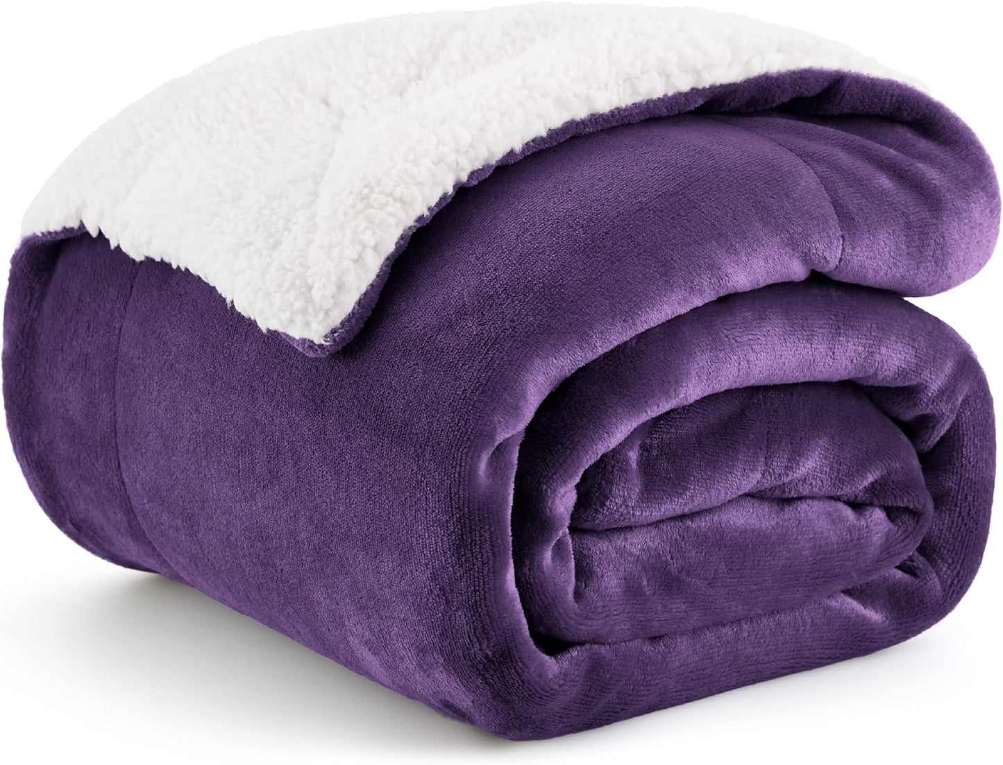 Bedsure GentleSoft Sherpa Fleece Throw Blanket for Couch, Non-Heated, Thick & Warm Cozy Blanket for Winter, Soft Fuzzy Plush Throw Gifts for Women and Men, Grey, 50x60 Inches