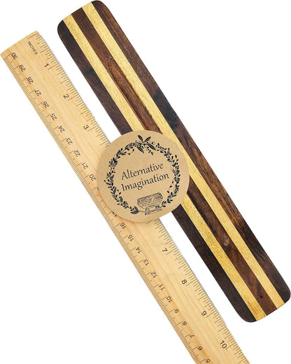 Moon and Stars Incense Holder - Wooden Ash Catcher with Celestial Design for Single Incense Sticks - Meditation Accessories, Spiritual Decor, Home Fragrance, Room Decor (10 Inches Long)