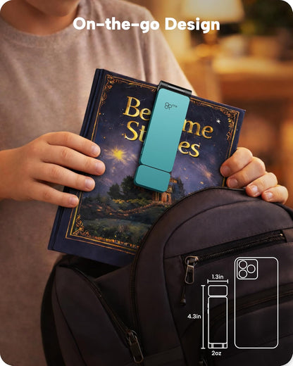 86lux Book Light, Rechargeable Clip-On LED Reading Light for Bed & Night Use - 3 Color Temperatures with Stepless Dimming, Ultralight Bookmark Design for Book Lovers, Grey