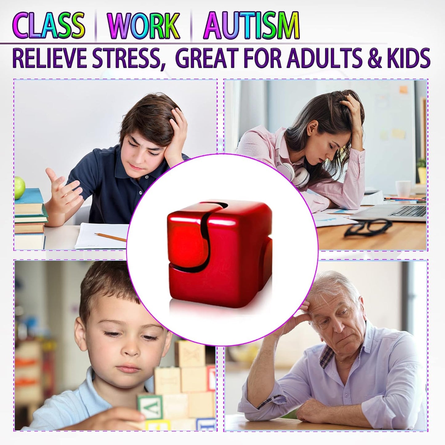 Fidget Spinner Toys Cube Adults Metal Fidgets Cool Stuff Desk Gadgets Office Toy for Teen Boy Small Anxiety Figette Sensory Toy ADHD Tool Fingears Figet Stress Gifts Easter Basket Stuffers Teen Boys