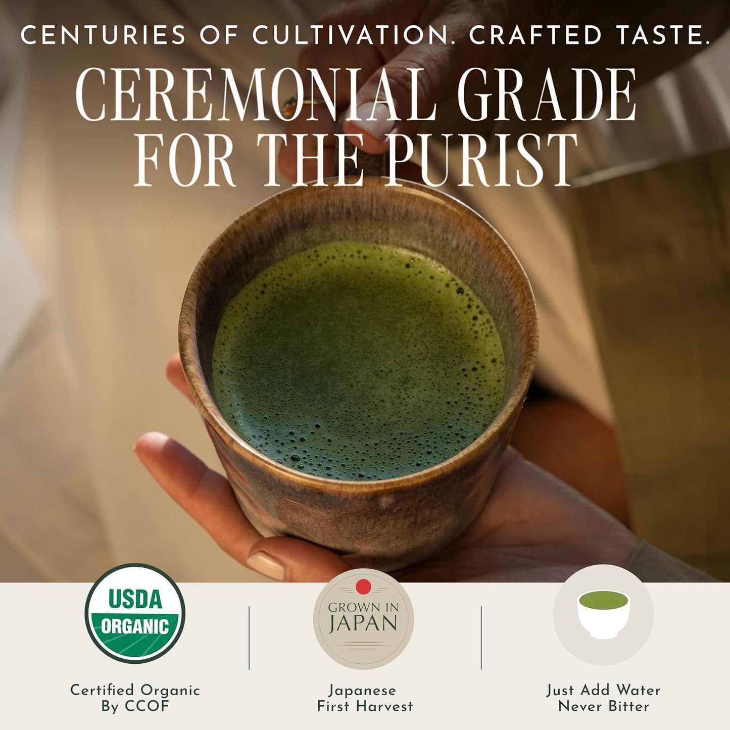 Encha Matcha - Ceremonial Grade Matcha Powder, Organic First Harvest Japanese Green Tea Powder, Tea From Uji, Japan (30g/1.06oz)