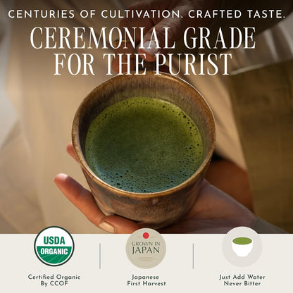 Encha Matcha - Latte Grade Matcha Powder - Unsweetened, First Harvest, Organic Green Tea Powder From Uji, Japan (60g / 2.12 Ounce) Premium for Latte, Smoothie - Caffeine, L-Theanine