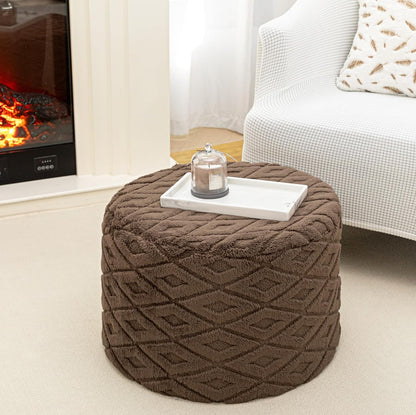 Round Pouf Ottoman 20 x 20 x 14 Inches Boho Poof Home Decor Floor Pouffe Ottoman Foot Rest for Couch Sofa Bean Bag Chairs Living Room Bedroom (Green)