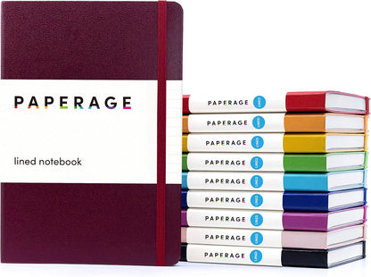 PAPERAGE Lined Journal Notebook, Hardcover Journal for Women & Men, 160 Pages, (5.6 in x 8 in), College Ruled Journaling Notebook for Work, School Supplies & Note Taking, (Black)