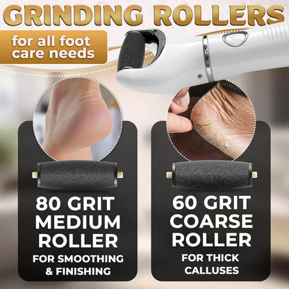 Electric Foot Callus Remover Tool for Dead Skin & Cracked Heels – Battery-Operated Foot Grinder with Replaceable Roller – Pedicure Tools for Feet & Toes – Smooth Feet at Home (Batteries Not Included)