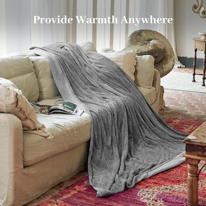 Texciting Heated Blanket Electric Blanket Throw 50''X60''-Heating Throw with 9 Heat Settings-2-10 Hours Auto Off,ETL Certified,Machine Washable (Green)