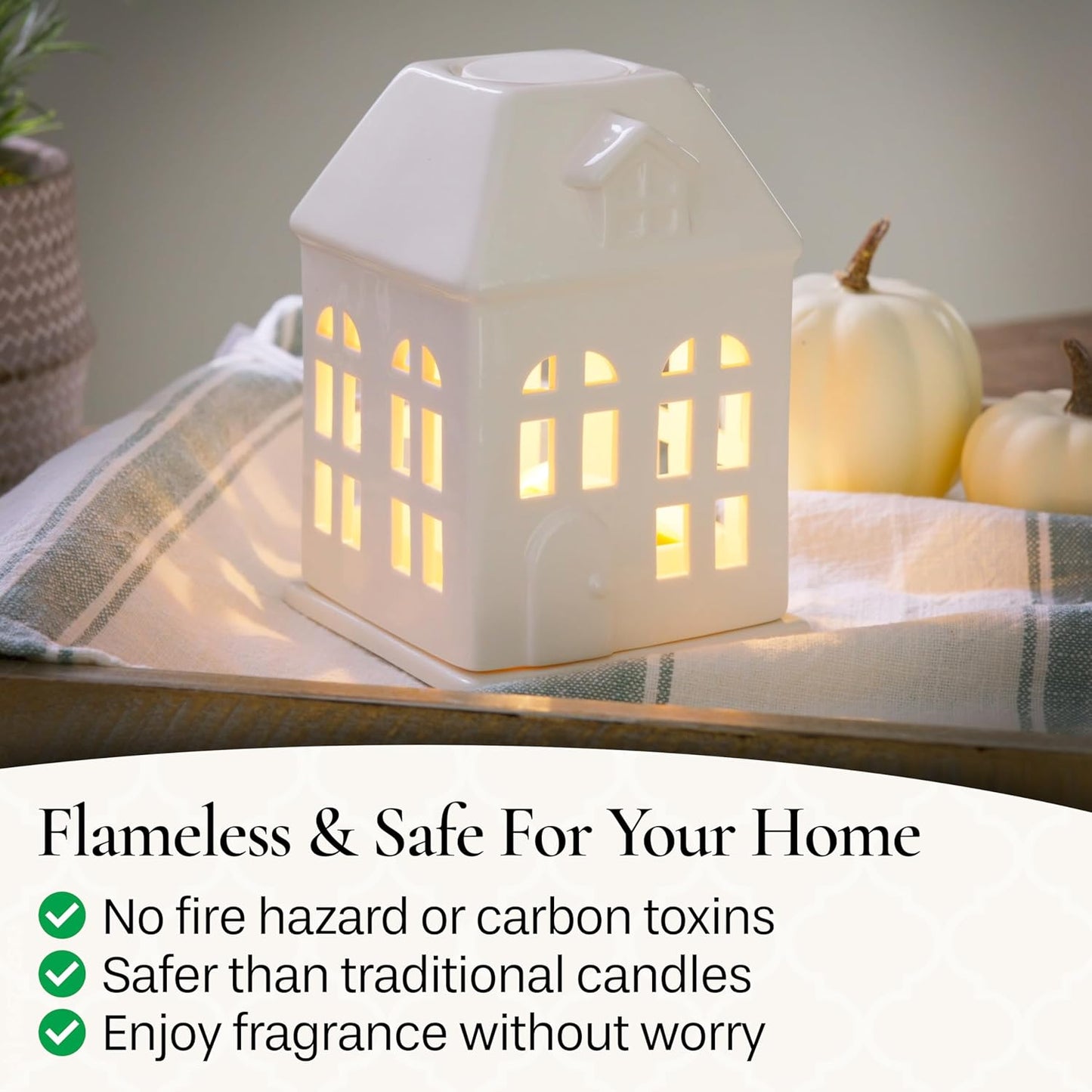 Candle Warmers ETC. Illumination Fragrance Warmer- Light-Up Warmer for Warming Scented Candle Wax Melts and Tarts or to Freshen Room, White Harmony