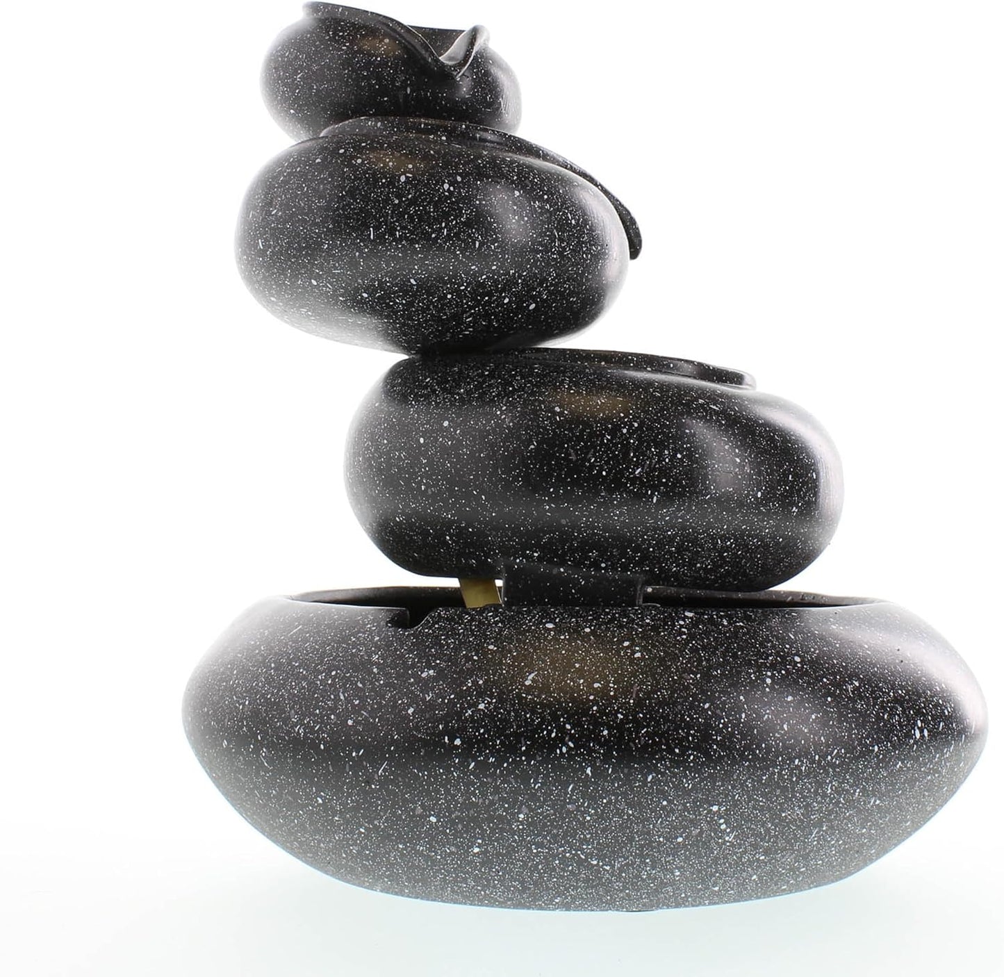 Zingz & Thingz Zen Collection Resin Tabletop LED Water Fountain, Four-Tier, 9.5x9.5x10