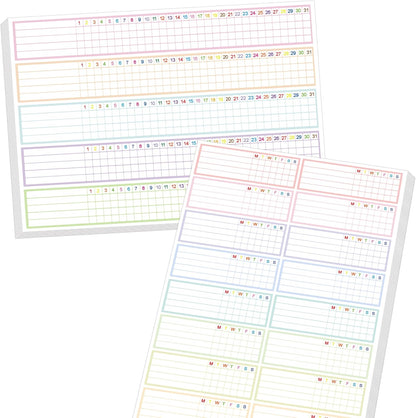 Writable Weekly & Monthly Habit Tracker Stickers,Goals Habits Track Labels for Planners,Scrapbooks,Journa