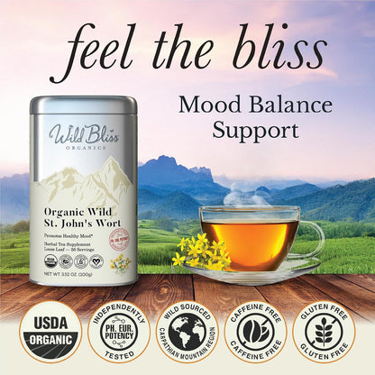 Organic Lemon Balm Tea - Caffeine Free Loose Leaf Herbal Tea - Pharmacopoeia Potency - 25 Servings